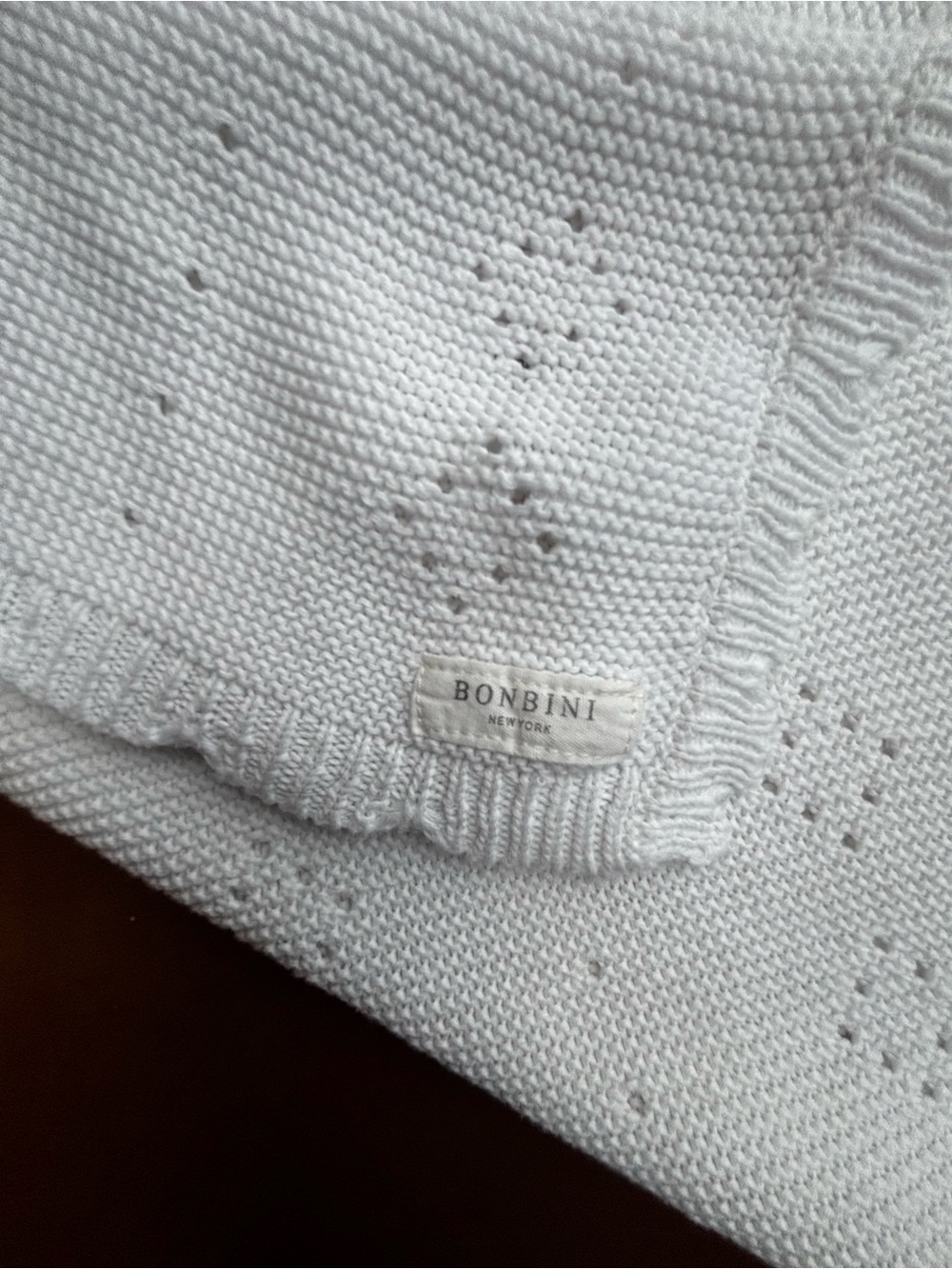 Bonbini New York White Knit Baby Blanket - Classic